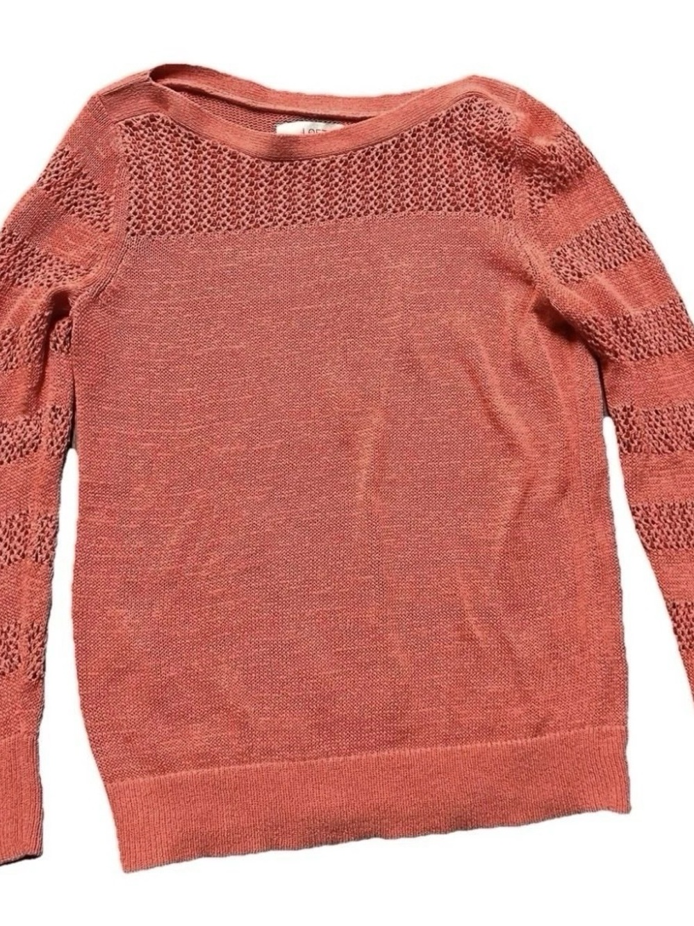 Women’s Loft Salmon Lightweight Summer Sweater Size Large Long Sleeve
